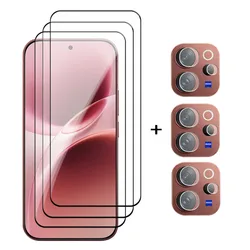 Premium Full Cover Tempered Glass Screen Protector with HD Clarity and Camera Lens Film for Vivo V70 (3 Glass and 3 Lens)
