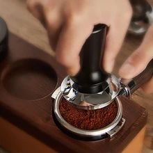 Ezebesta 58mm Kaffee Tamper Schwarz Aluminium Griff und 304 Edelstahl Base Espresso Barista Stempel Fuer Siebträger Kaffeemaschine Zubehör 