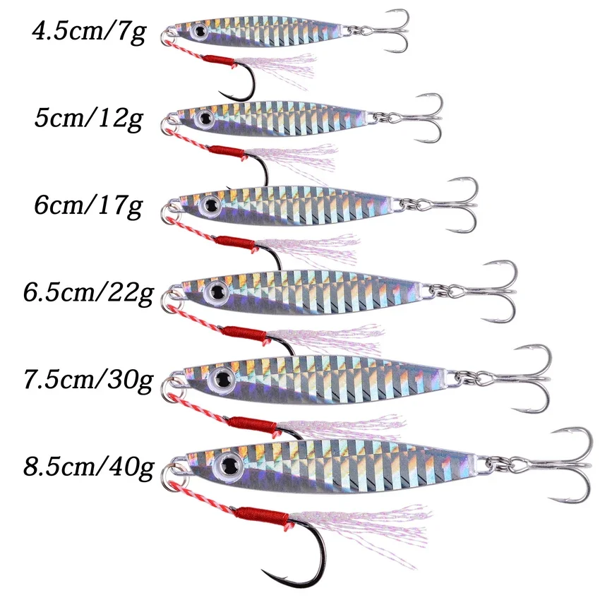 OriGlam 5-Piece Fishing Lure Set - Metal Jigging Spoons For Saltwater & Freshwater