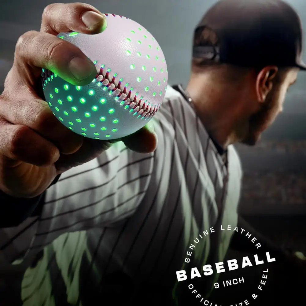 

Light-up Baseball Rechargeable Led Glow Baseball with 6 Color Options Faux Leather Material Weight for Kids Toy Practice