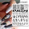 NICOLE DIARY Leaves Flower Nail Art Stamping Plates Drawing Template Geometric Stripe Line 3D Image Stencil Mold Printing Tools 1