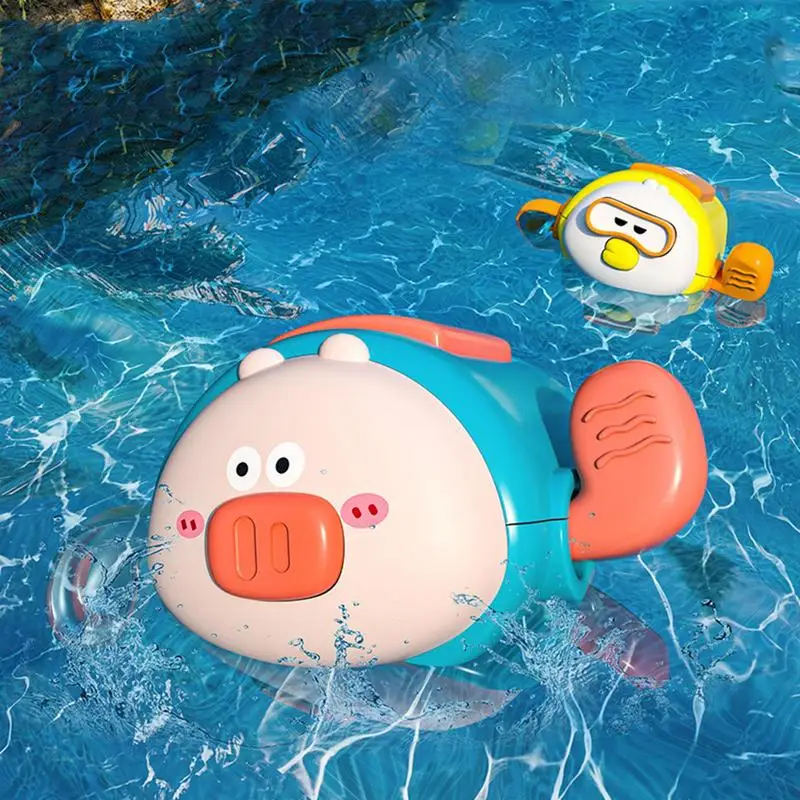 

Summer Bath Toy Kids Swimming Clockwork Dolls Cute Cartoon Animal Bathing Shower Clockwork Water Toys Bath Figure Toy
