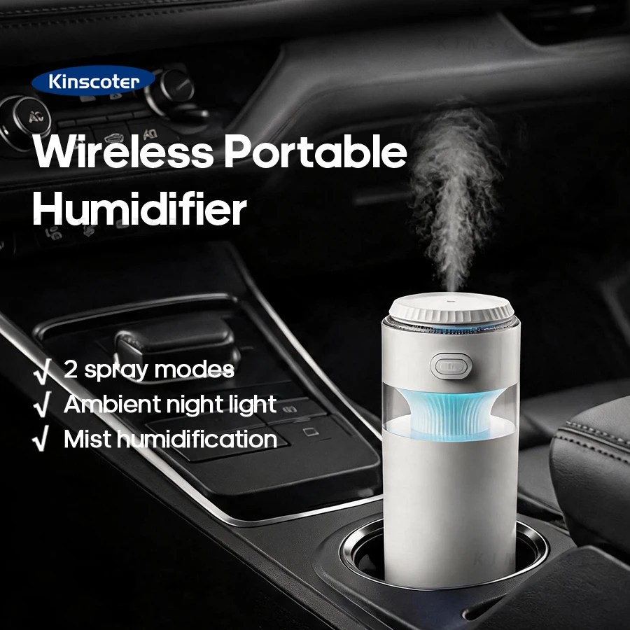 Compact Ultrasonic Humidifier with Colorful Night Light and Dual Mist Modes