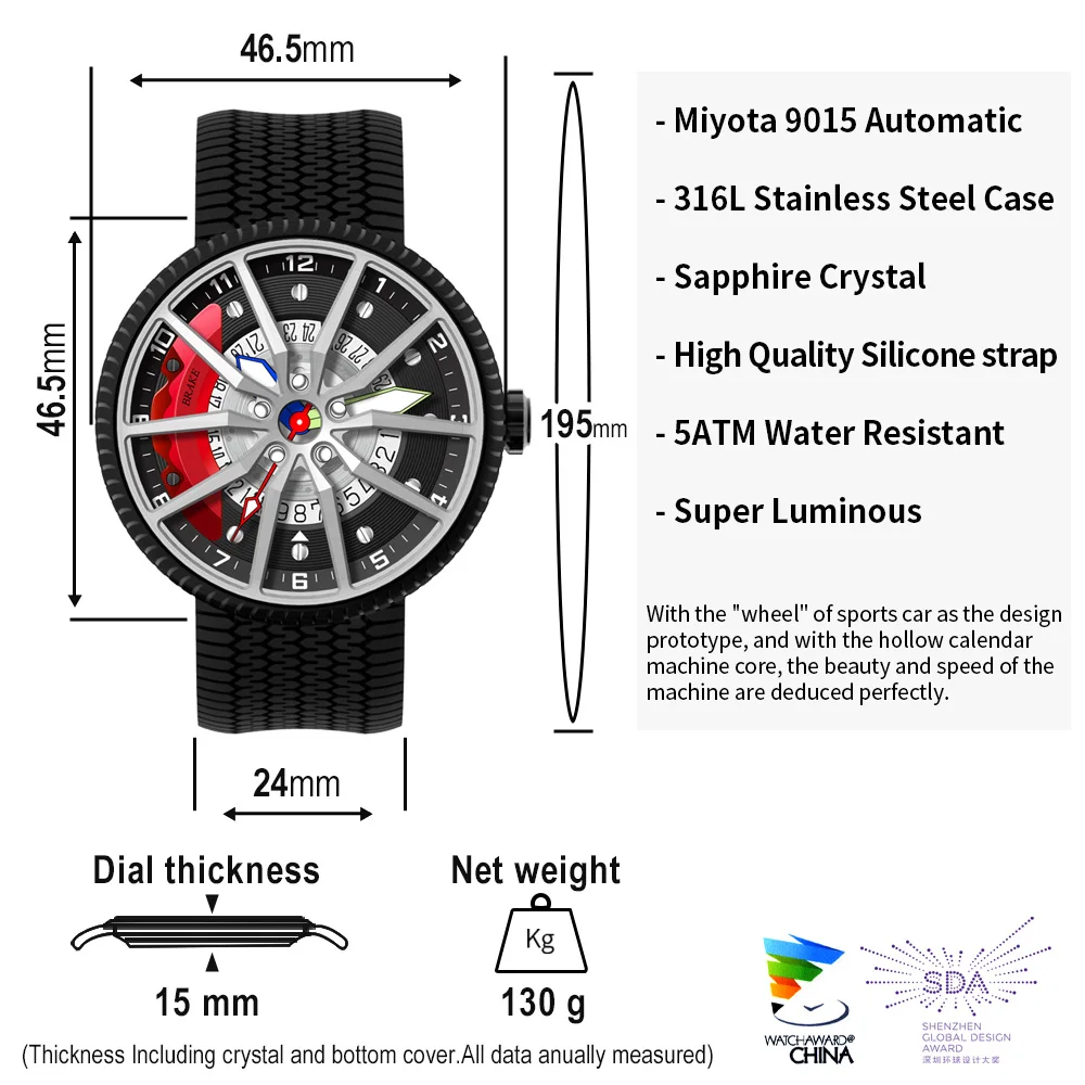 Top Luxury Men Sports Watches Unique Casual Fashion Passion Car Racing Driver Geek Creative Gift Man Automatic Mechanical Watch 5