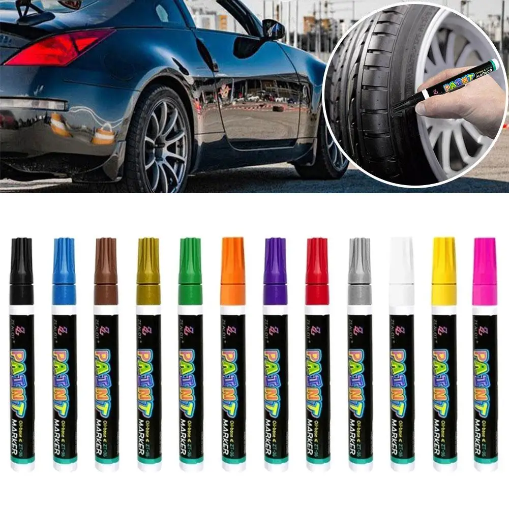 

Oil-Based Waterproof Marker Pen Permanent Car Tire Paint Pen for Metal,Tire,Wood,Fabric,Canvas,Rock,Plastic,DIY Crafts B2R3