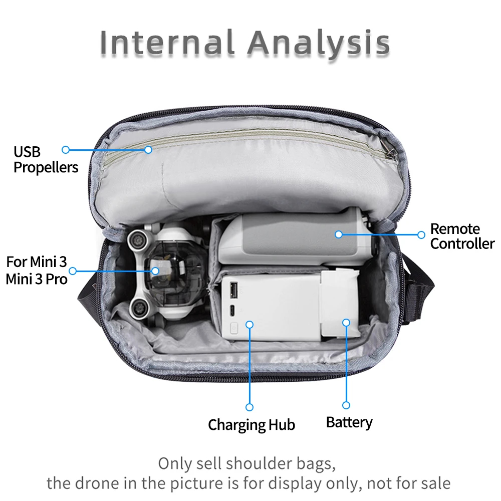 Universal Drone Storage Bag Portable Shoulder Bag DJI Mini 3/ 3 Pro/Mini 4 Pro/Mini 2/Mini 2SE/Mini 4K/Air 2/3S Storage