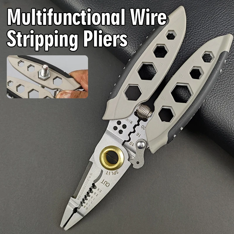 

7-inch Wire Stripper Decrustation Pliers Electrician Crimpe Pliers Stripping Cable Cutters Hand Tool Stripping Cable Cutters