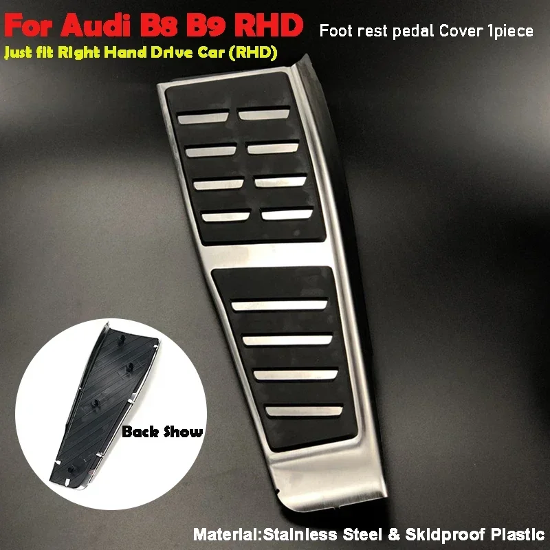 Juego De Pedal De Acelerador Y Reposapiés Para Audi A4 B8, A5, Q5 (Volante A La Derecha) - Aluminio Y Goma