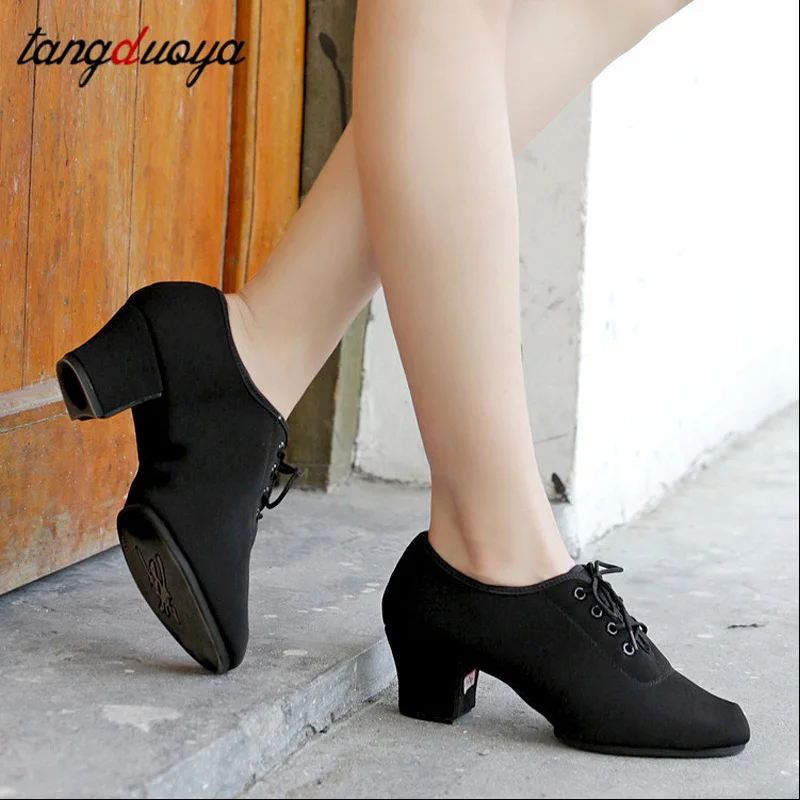 New Latin Dance Shoes Men Tango Salsa Girls Woman Adult Modern Ballroom  Dance Shoes Teacher Shoes 3/5cm Oxford Dance Sneakers AliExpress - Main Image