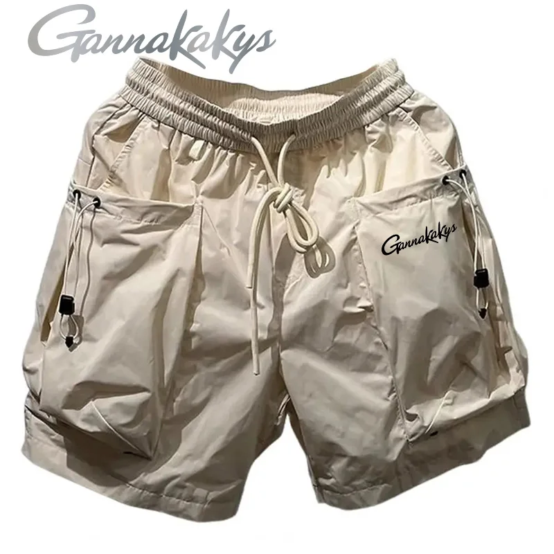 Summer Fishing Pants Men's Large Pocket Soft Sports Fashion Shorts Workwear Breathable Running Fishing Shorts