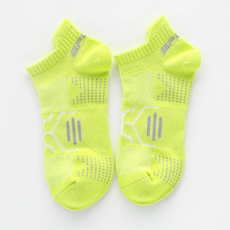 Running Socks Summer Women Sports Socks Thin Breathable Mesh Strip Low Cut Non-slip Shock-absorbing Athletic Running Cottom Boat Socks