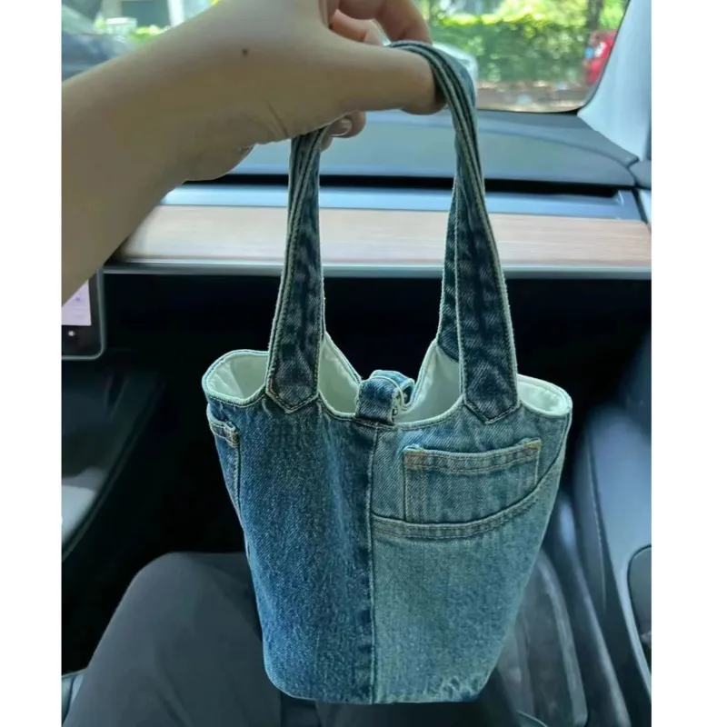 The Tote Bag Denim Handbags For Women Denim Bag Jeans Bucket Bag Women Denim Purse Handbag Tote Bag