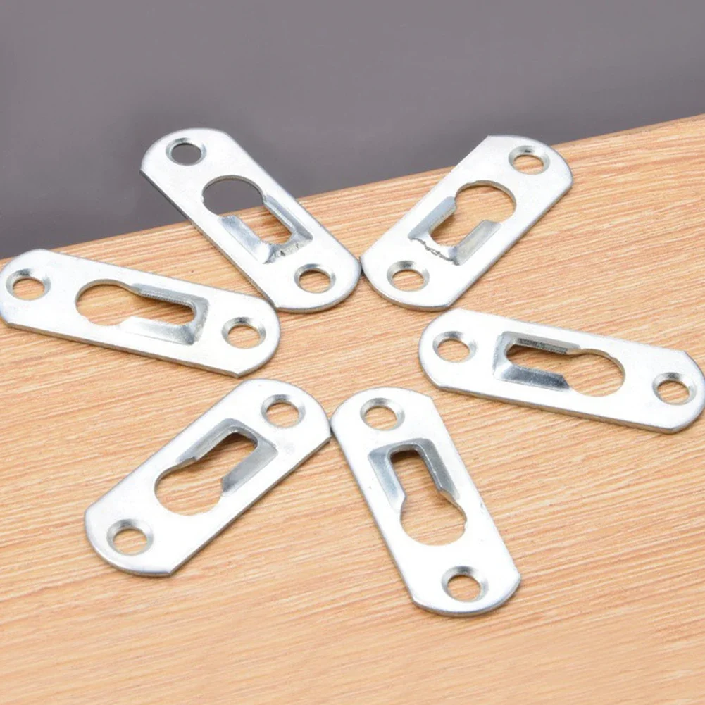 10/30/50pcs Picture Hanger Metal Mirror Hook Snap Metal Keyhole Hanger Fasteners for Picture Photo Frame Furnniture Cabinet picture frame hangers