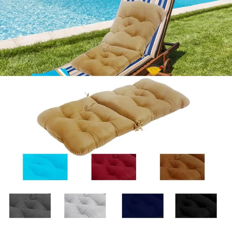 Outdoor High Back Chair Cushion Seat Pad Patio Chaise Lounger