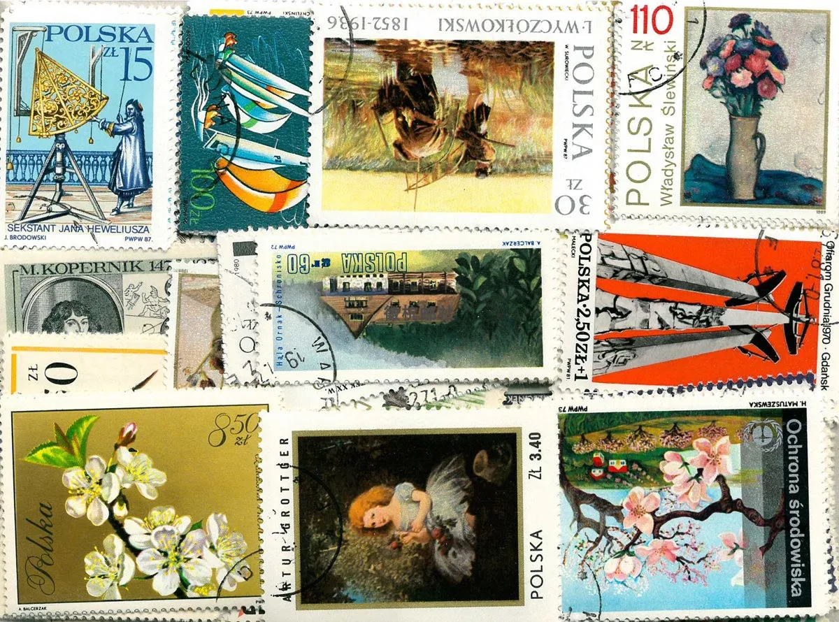 Polish Stamps 100 Different Poland Post Stamps Collection Used Collectible Postage For Scrapbooking Journaling Materials