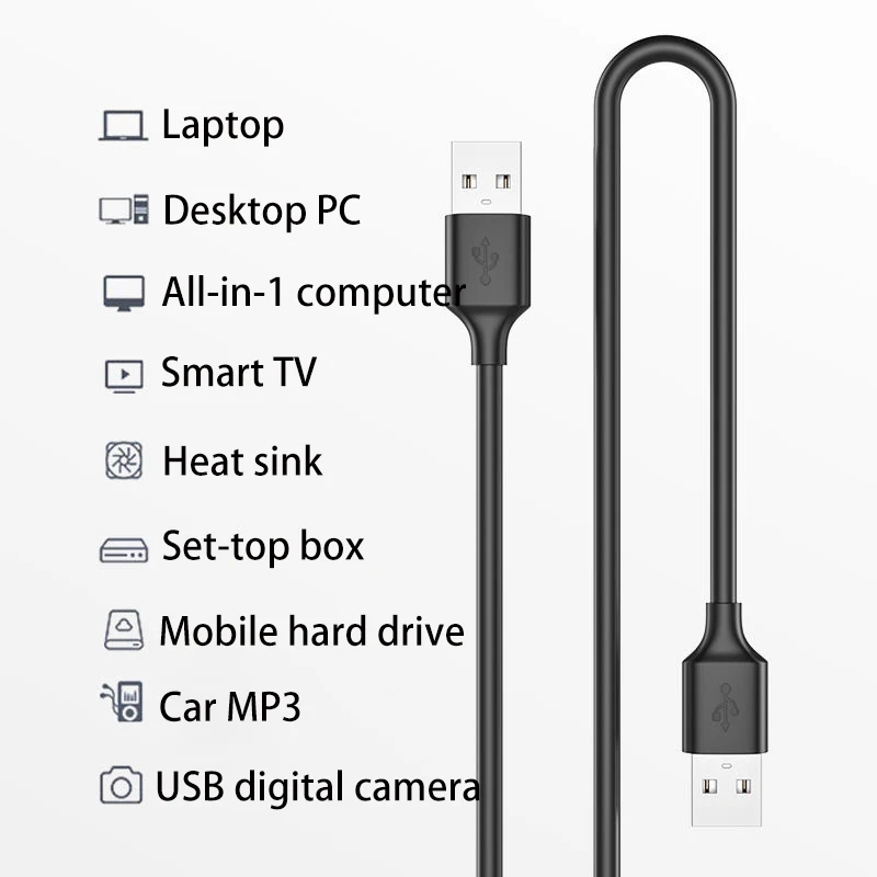USB To USB Type A Male To Male Extender Cable For Radiator Hard Disk Webcom Camera