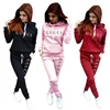 Hot Sales Womens Tracksuit Trend Printing Casual Hooded Sweatshirt+Pants 2 Pcs Set Daily Sports Jogging Outfits Fashion Clothing