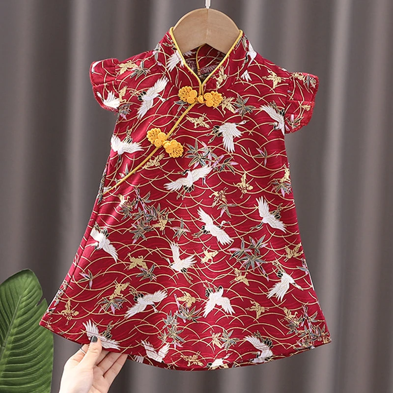 Kid Girl Dress Cheongsam Chinese Style Fashion Birthday Party Wear Teen Sisters Children Clothing Baby Girl Princess Dress A541 - Image 3