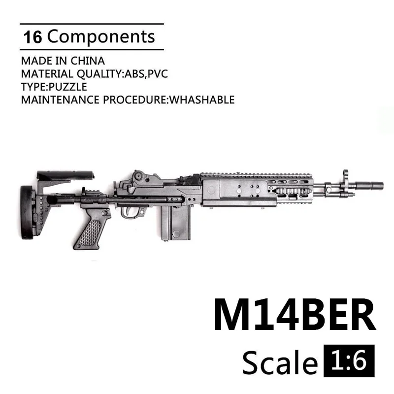 

1/6 Scale M14BER Combat Rifle 4D Gun Model Plastic Assemble Weapon Toys for 1/6 Action Figures Soldier Military Building Kit Toy