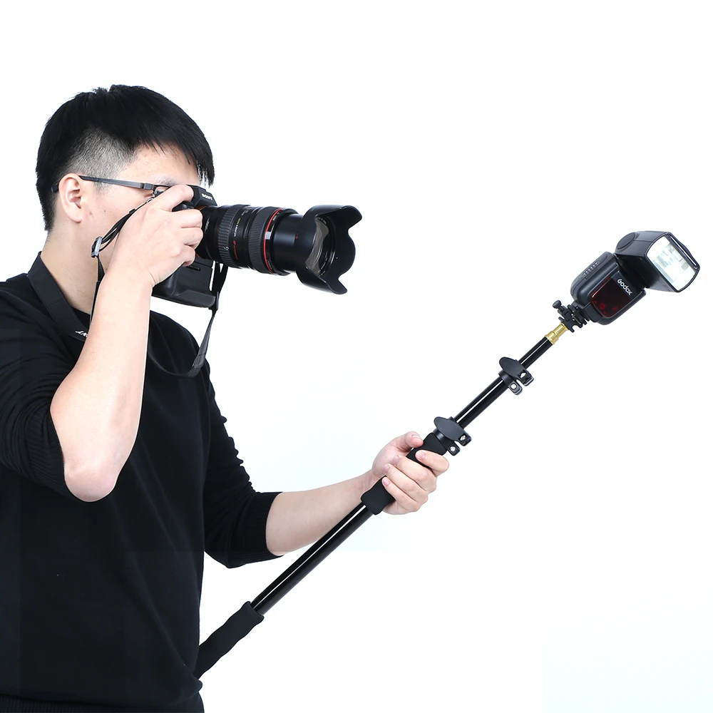 25.5"-62" / 62-157cm Extension Support Rod Photography Flash Speedlite Stick Rod Photo Studio Microphone Boom Pole Handheld Grip