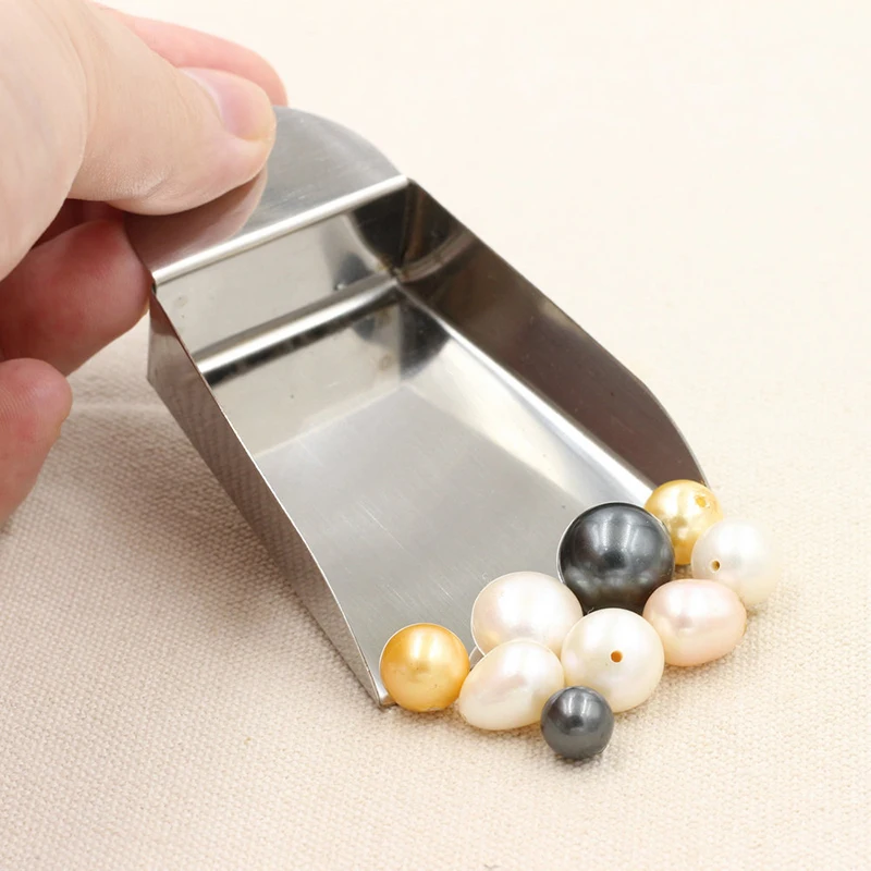 

Jewelry Shovel Jewelry Scoop for Pearls Gemstones Diamond Beads Scoop Steel Otolith Shovel Tools with Plate Handle Jewelry Tools
