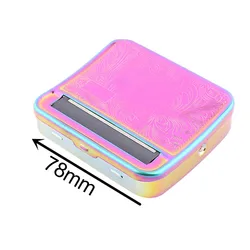 Premium Metal Cigarette Case & Rolling Machine - Ultimate Tobacco Rolling Tool and Smoking Accessory (78mm Color)