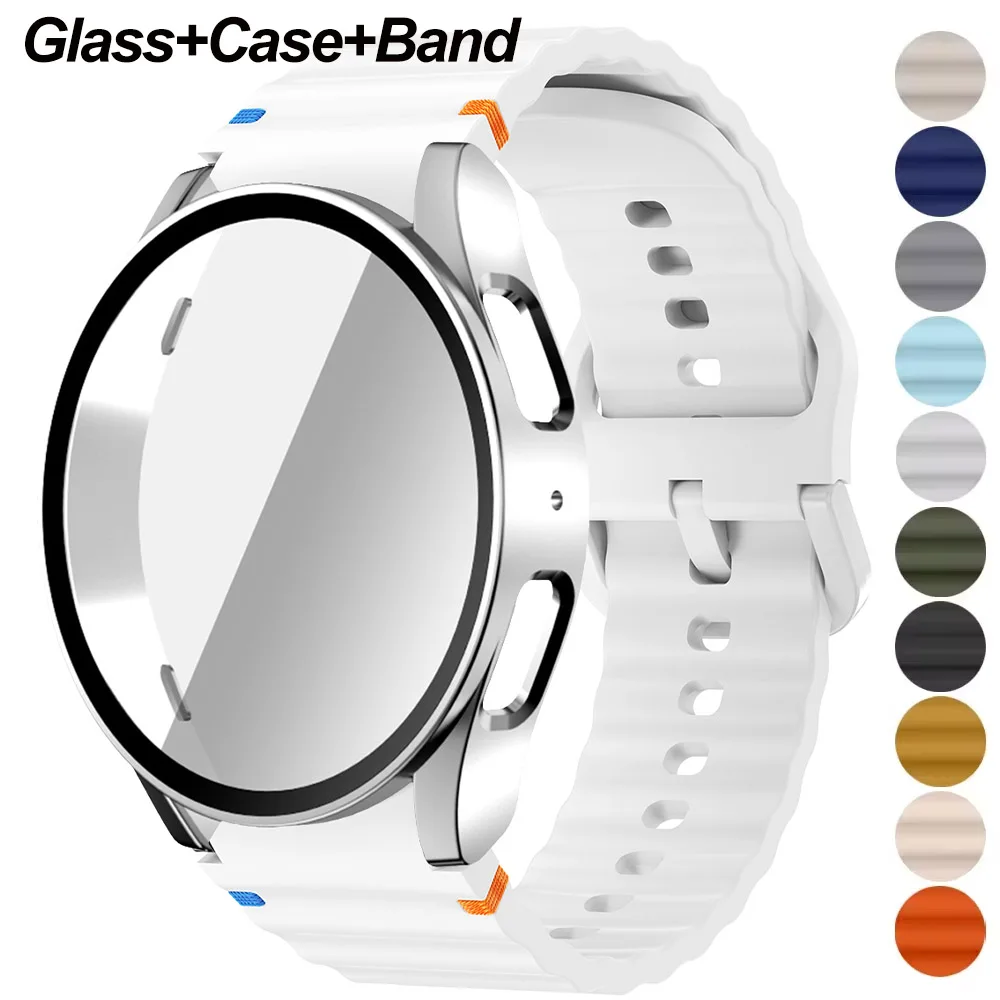 Premium Silicone Watch Band and Protective Case Set with Screen Protector