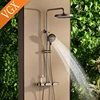 VGX Shower System Set Bathroom Shower Faucet Set 3-way Rainfall Shower Set Shower Mixer Crane with Hand Shower Set Grey White 3