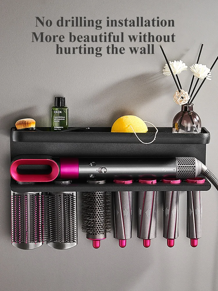 Hairdryer Holder Wall Mount Suitable For Dyson Airwrap Shelf Dryer And Hair Curler Holder Storage Rack Bathroom Organizer FR2002 hair dryer holder hair tool holder storage rack bathroom storage shelf storage shelf bathroom shelf bathroom accessories bathroom corner shelf