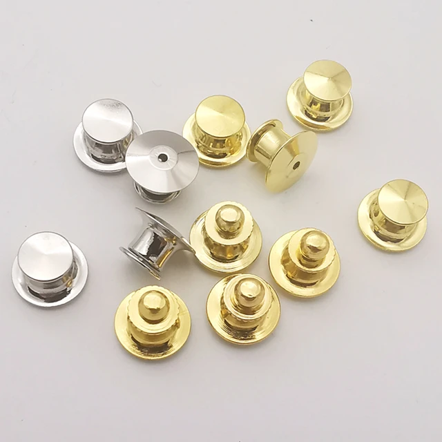 100Pcs/set Metal Pin Locking Backs Keepers Locks For Name Tags Badge  Jewelry Brooches Books Collection Gold - AliExpress