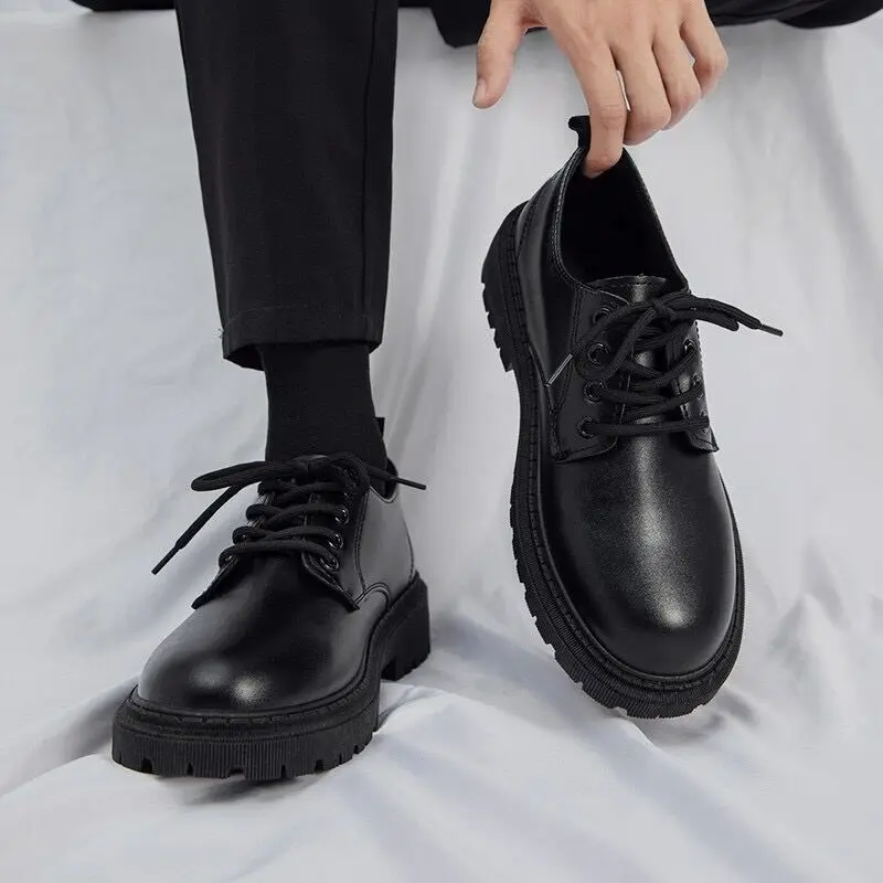Men Leather Shoes Casual Formal Dress Oxfords Plus Size British Style Wedding Flats Soft Breathable Walking Office Sneakers 4