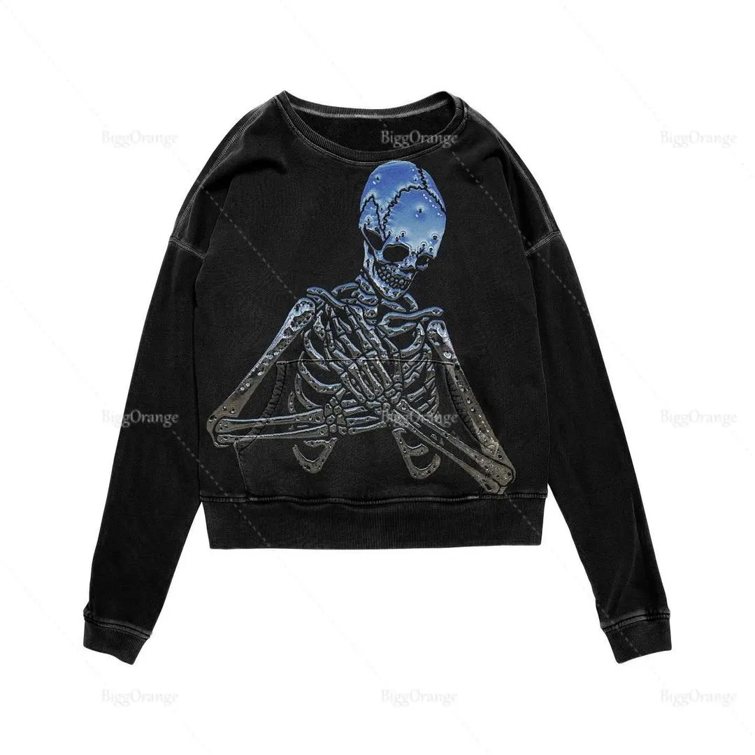 Women Printed Sweatshirts Casual Loose Fashion Pullover Hoodie Heavyweight Fashion Hip Hop Men y2k clothes 2000s