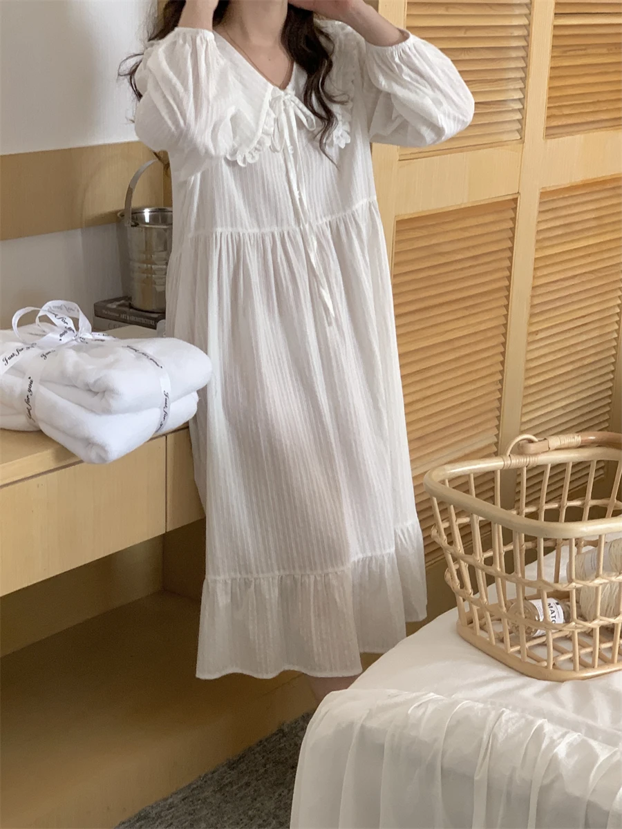 One-piece pajamas, women's pajamas, white pajamas, women's homewear, long-sleeved homewear, long-sleeved pajamas, women's One-piece pajamas