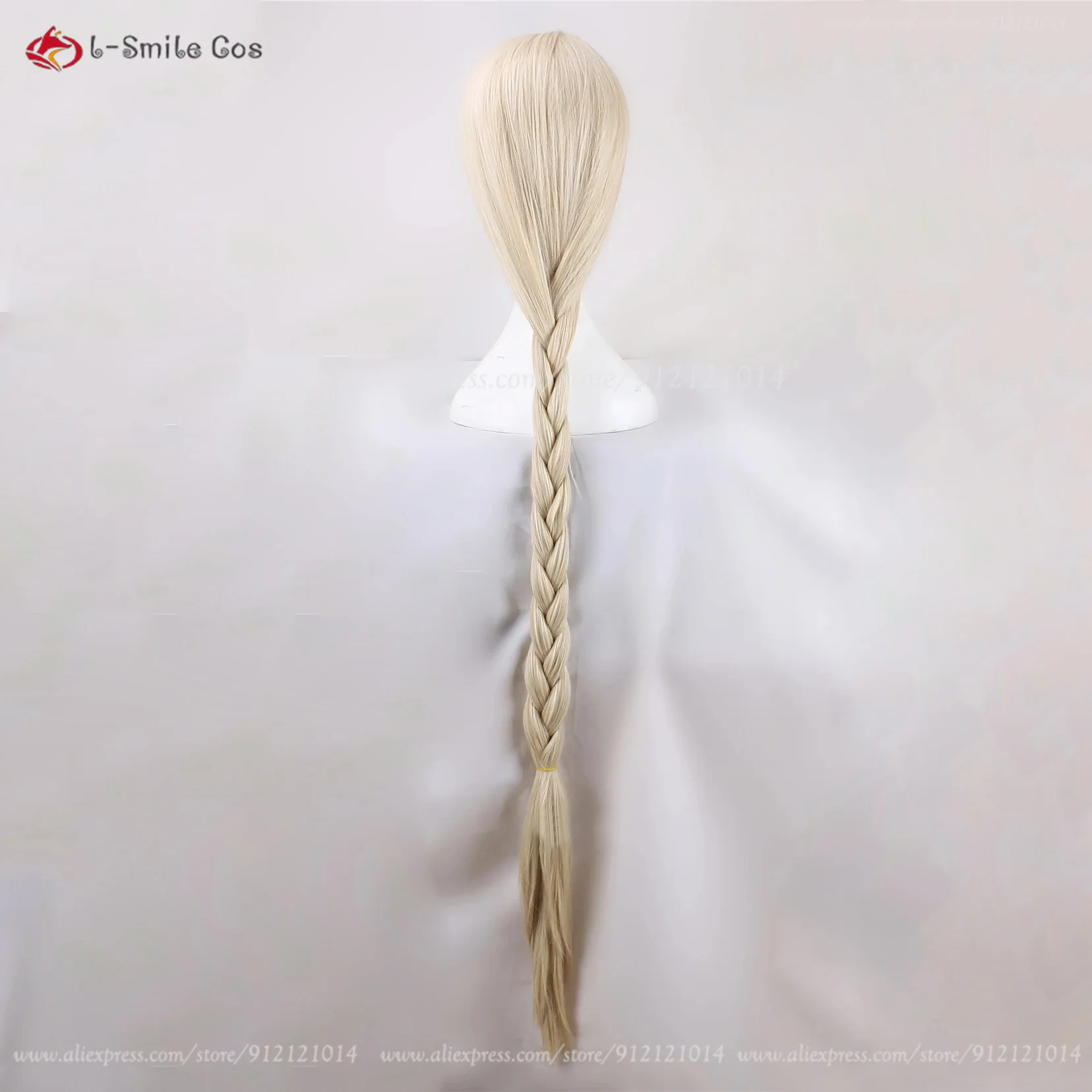 120cm Damen Princess Wig Lang Blond Gerade Seiten-Scheitel + Wig Cap 7