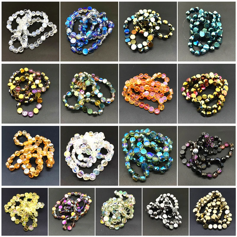 

72 шт. (струна), 4x8 мм, граненые, искусственные кристаллы, стеклянные гальванические бусины для подвесок, браслет, Рукоделие, сделай сам