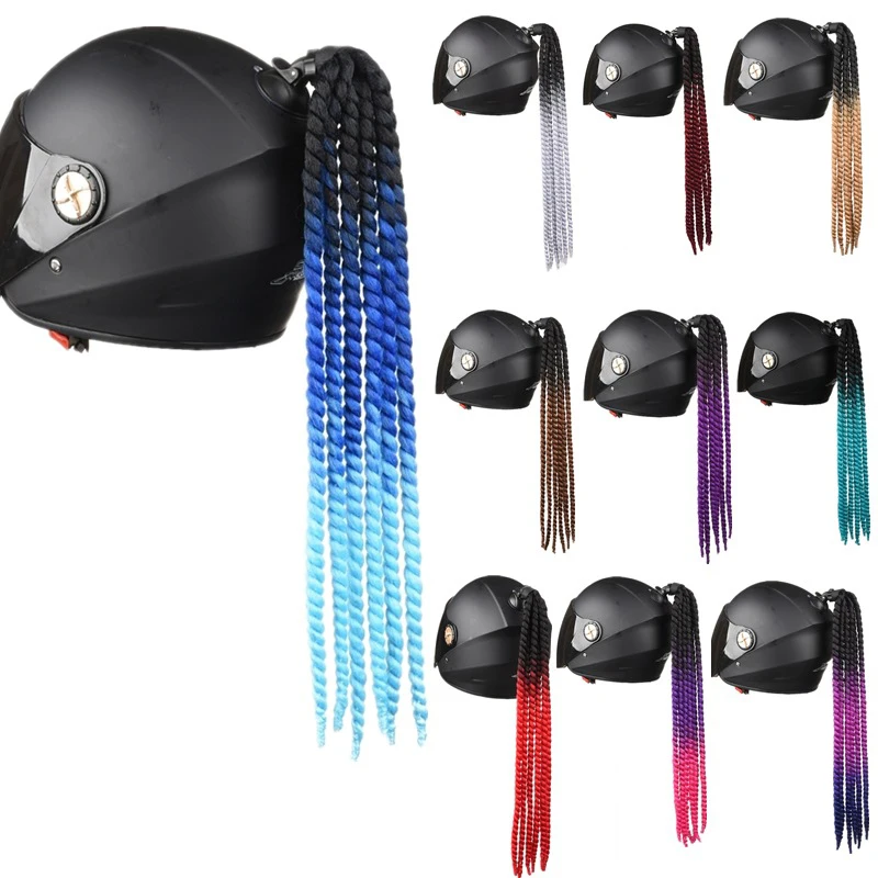

Punk Style Motorcycle Helmet Dreadlocks Women Helmet Dreadlocks Ponytail Braid Motocross Bicycle Helmet Punk Hair Decoration
