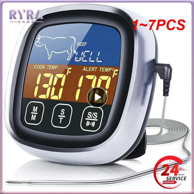 

1~7PCS Digital Meat Kitchen Thermometer Stainless Waterproof Meat Temperature Thermometre Probe Oven Cooking BBQ Temperature