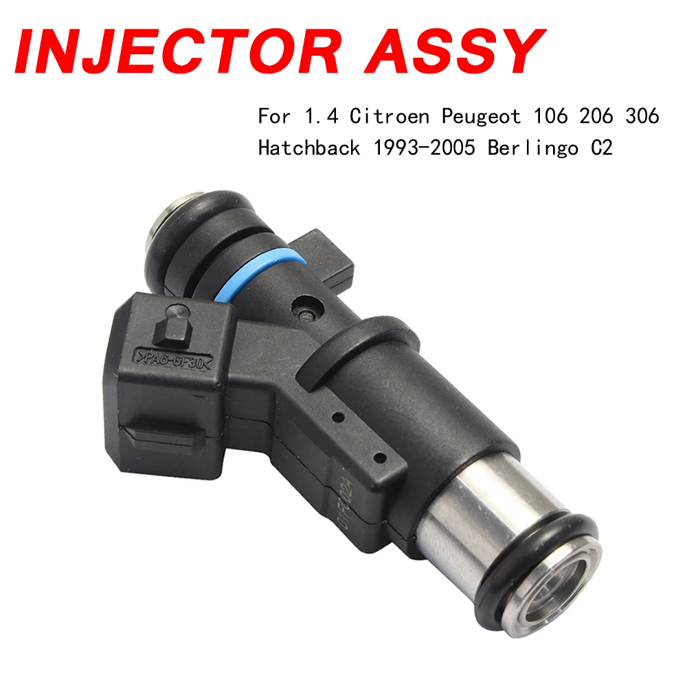 1pcs Fuel Injector Nozzle For 1.4 Citroen Peugeot 106 206 306 Hatchback 1993-2005 Berlingo C2 01F002A