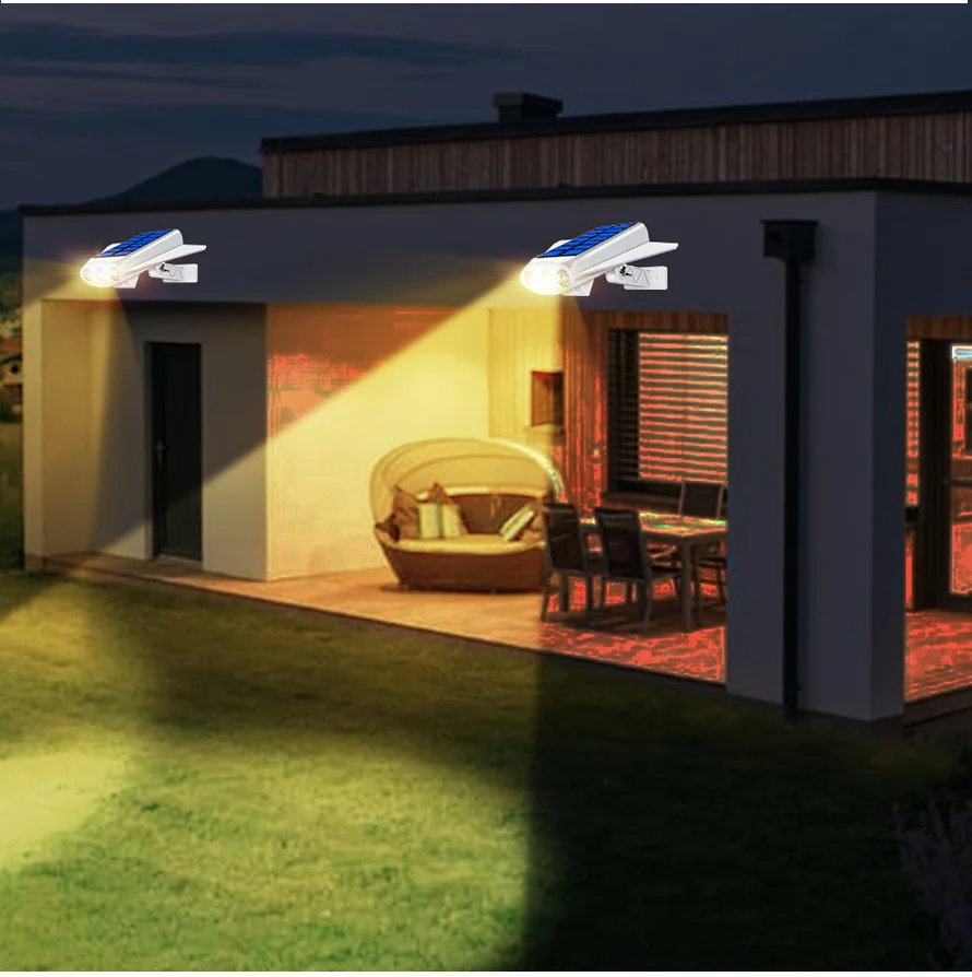 Solar Spotlight Outdoor Garden Light Simulation Monitoring Motion Sensor Lights Landscape Lamps Waterproof Security Street Lamp solar wall lights outdoor
