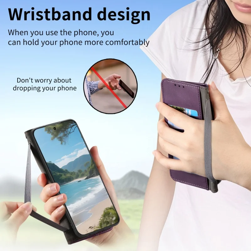 Magnetic Leather Wallet Card Phone Case with Stylish Design