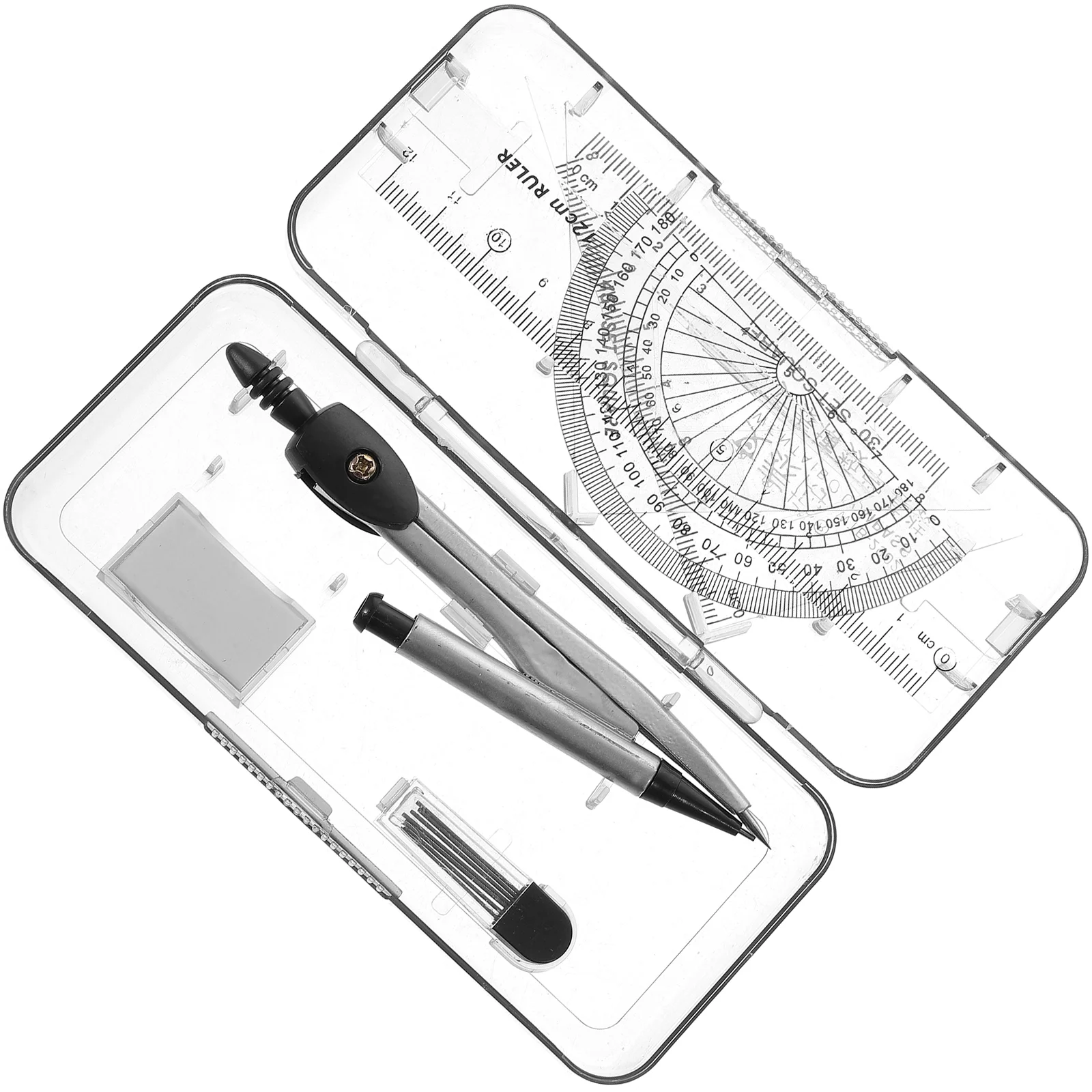 Necessair 드로잉 도구 눈금자 세트, Mathemagic 리드 리필, 각도기 Acordeones