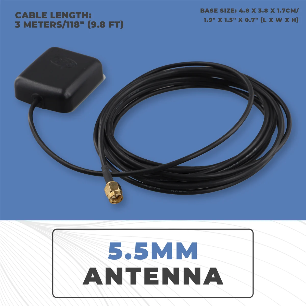 마그네틱 베이스 자동차 SMA GPS 안테나, 공중 3 미터, 1575.42 MHz