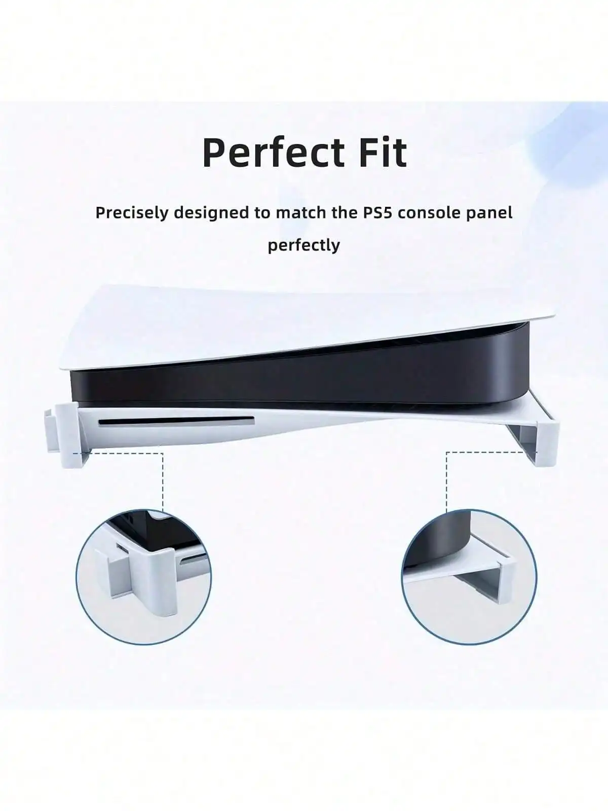 Sleek Horizontal Console Stand for PlayStation 5, Includes Base Accessory