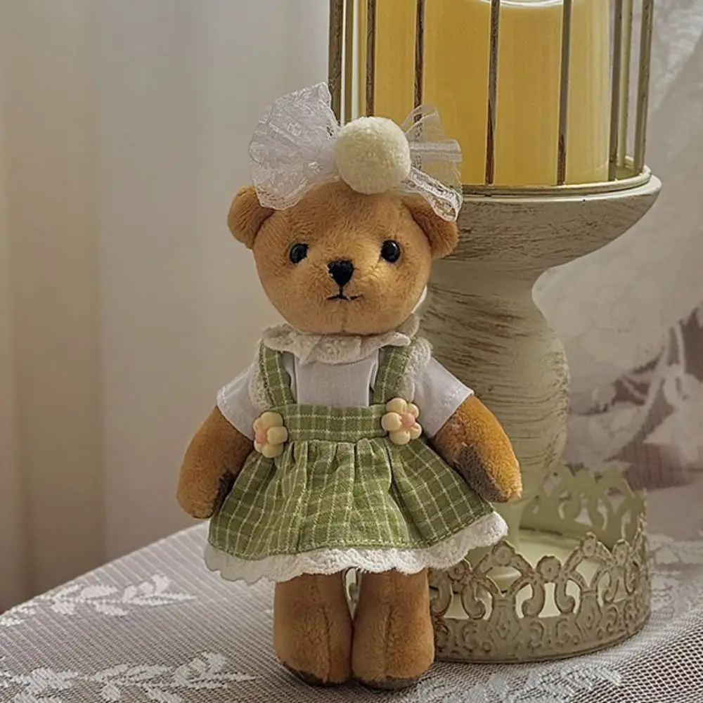 Bow Doll Dress Up Clothes Cotton Mini Cute Exquisite Doll Skirt Pink Plaid Kawaii Mini Doll Skirt 10-15cm Doll