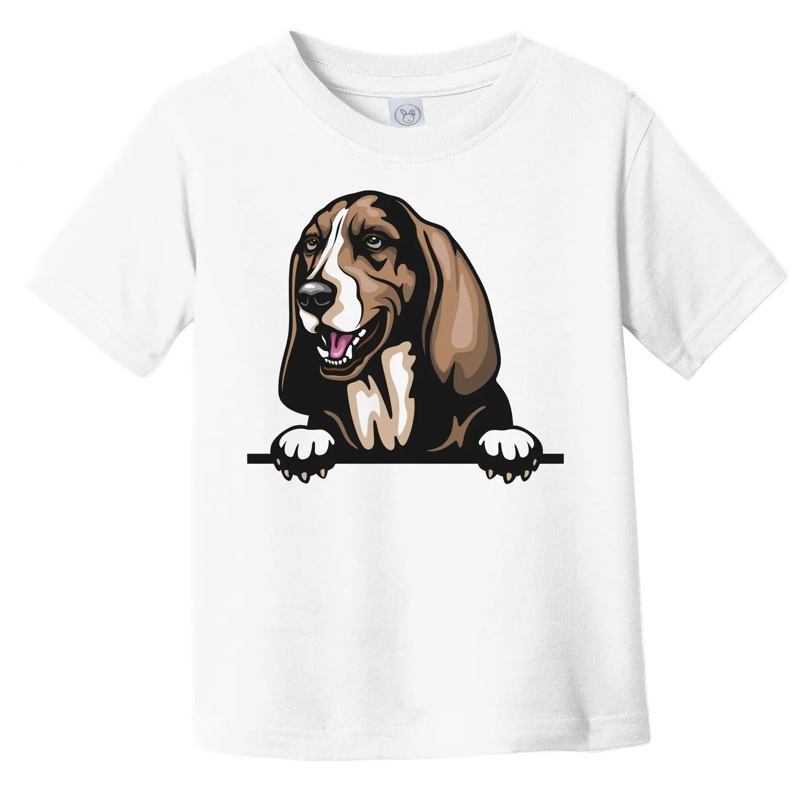Basset Hound Dog Breed Popping Up Cute Infant Toddler T-Shirt Maniche Lunghe