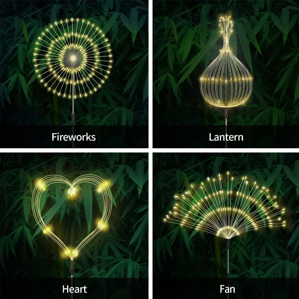 Description Picture 6 of item90-240LED Solar Fireworks Lights Waterproof Outdoor Dandelion Flash String Fairy Lights for Garden Landscape Lawn Decor