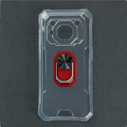 Blackview BV6200 Plus Soft TPU Silicone Case with Finger Ring and Bracket Stand - 6.56 - Blackview BV6200 Pro (Transparent C Red)