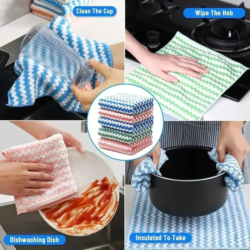 Super Absorbent Coral Fleece Dishcloths Kitchen Dish Pot Washing Rags Scouring Pads Windows Wipe Cleaning Cloths Towels 50/1PCS kitchen towel cleaning cloth dish cleaning cloth microfiber dish cloth towel cleaning cloth dish cloth
