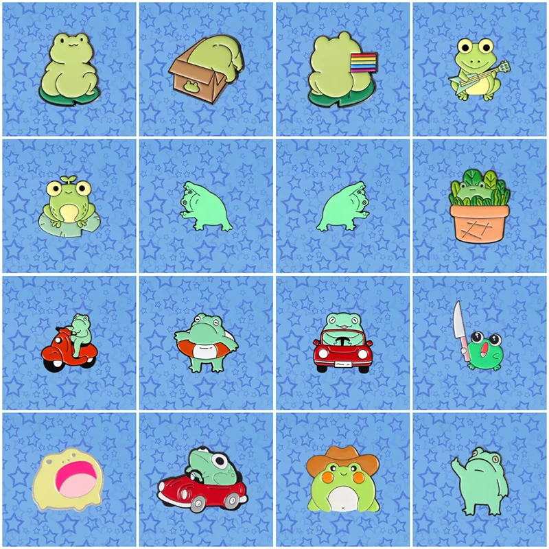 개구리 에나멜 핀 프라이드 플래그 배지, 귀여운 우주 비행사 뮤지컬 동물 핀, 겉옷 쥬얼리, 친구 선물, 꽃 배달