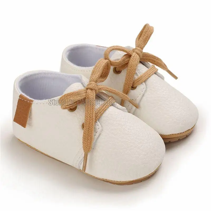 Vintage Baby Newborn Infant Boy Girl Prewalker Classical Pu Soft Anti-slip Toddler Crawl Moccasins Shoes 4